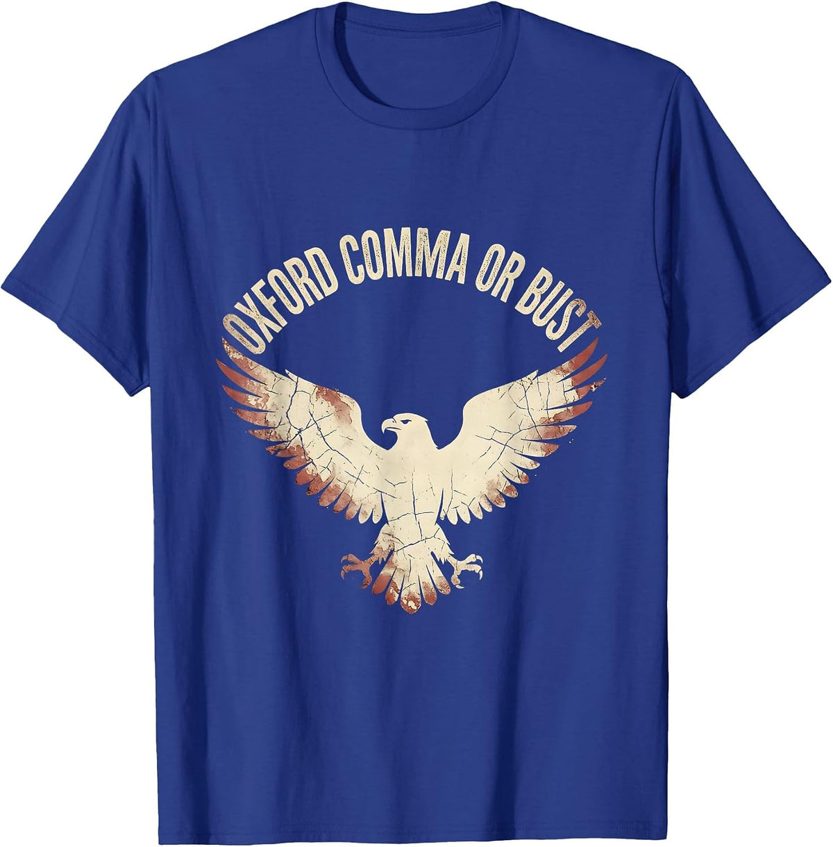 Men's Oxford Comma Or Bust English Teacher Design T-Shirt - Royal Blue