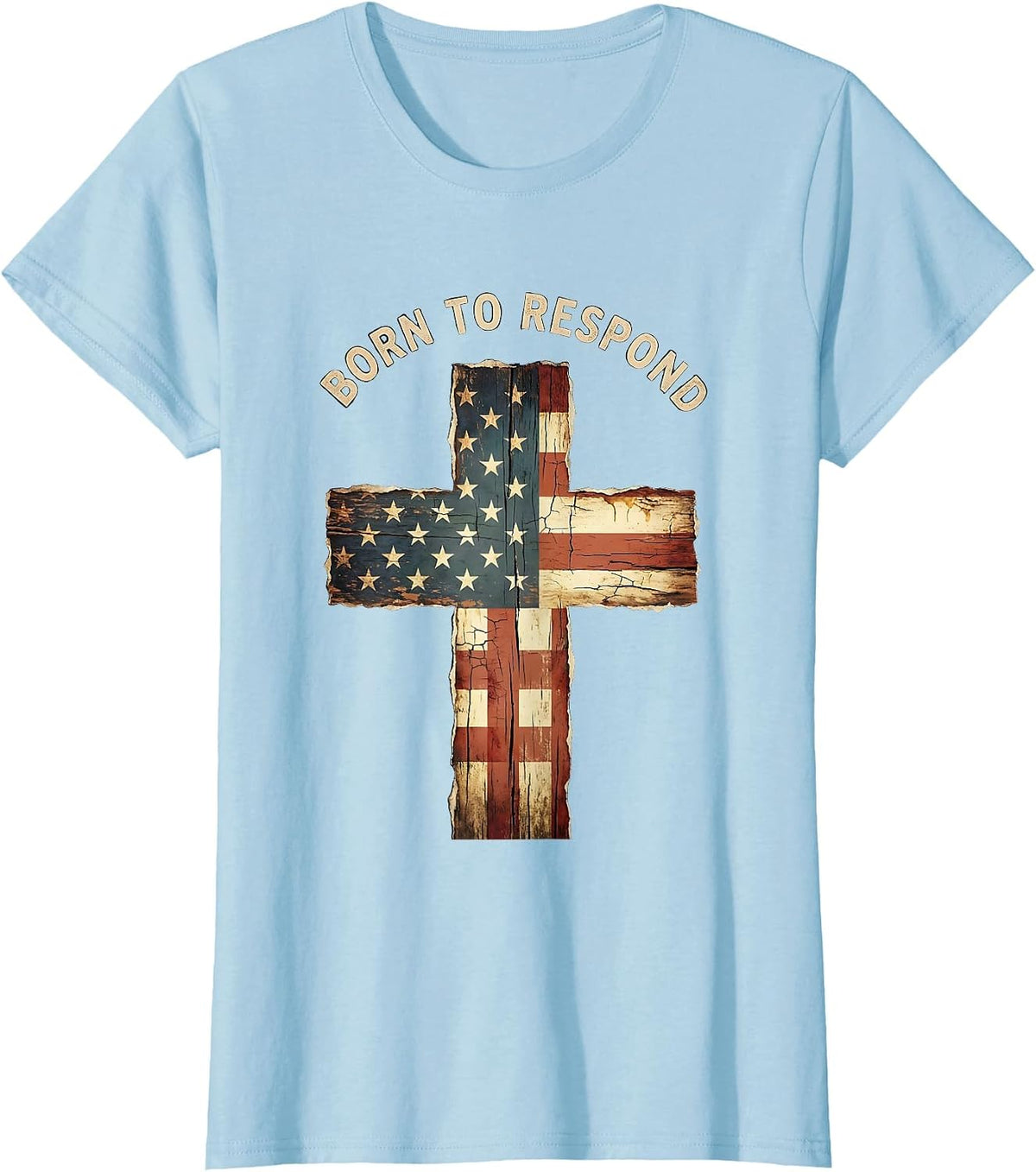 Born to Respond EMT Graphic Design T-Shirt - Baby Blue
