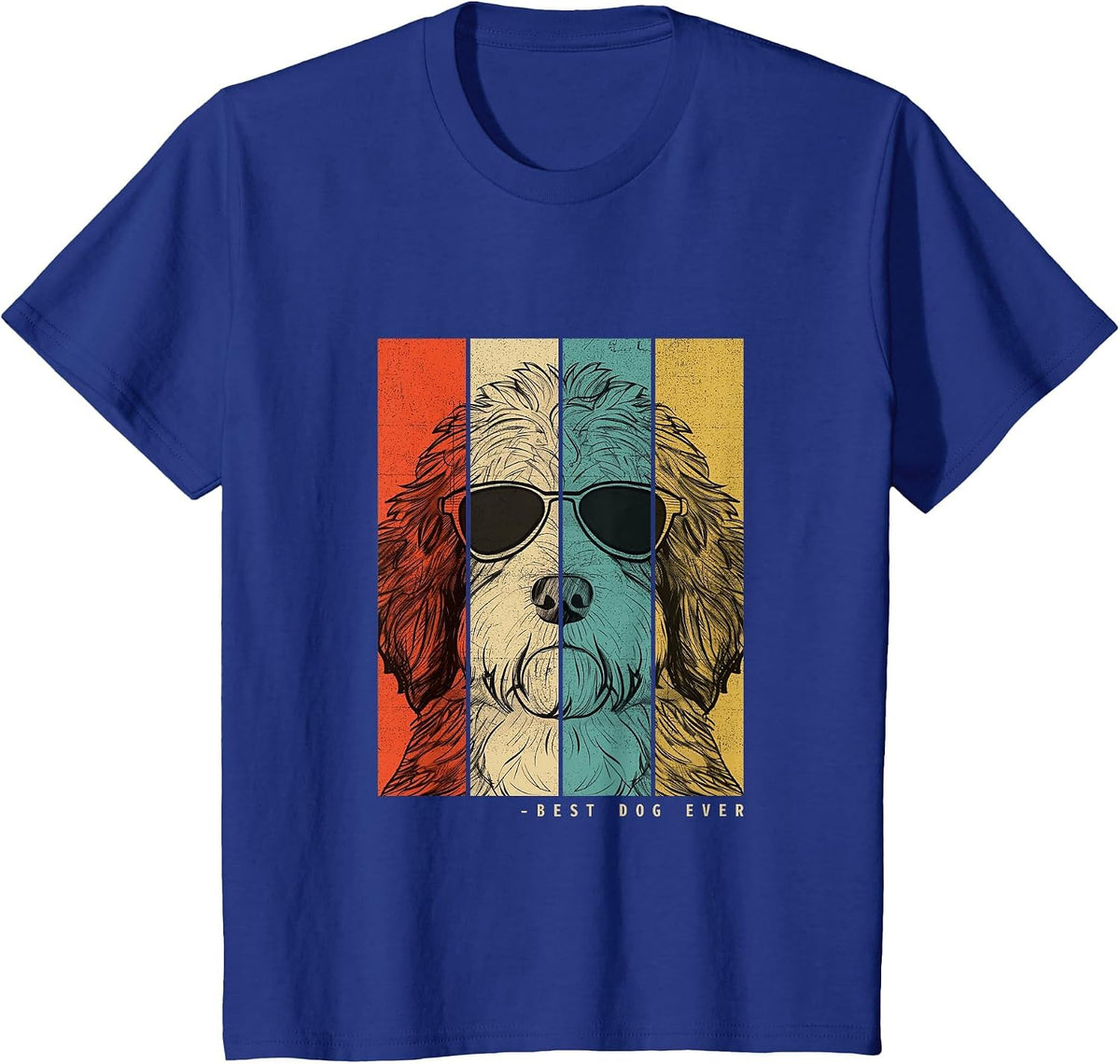 Vintage Saint Berdoodle Dog Mother Dad Children Men Women T-Shirt - Royal Blue