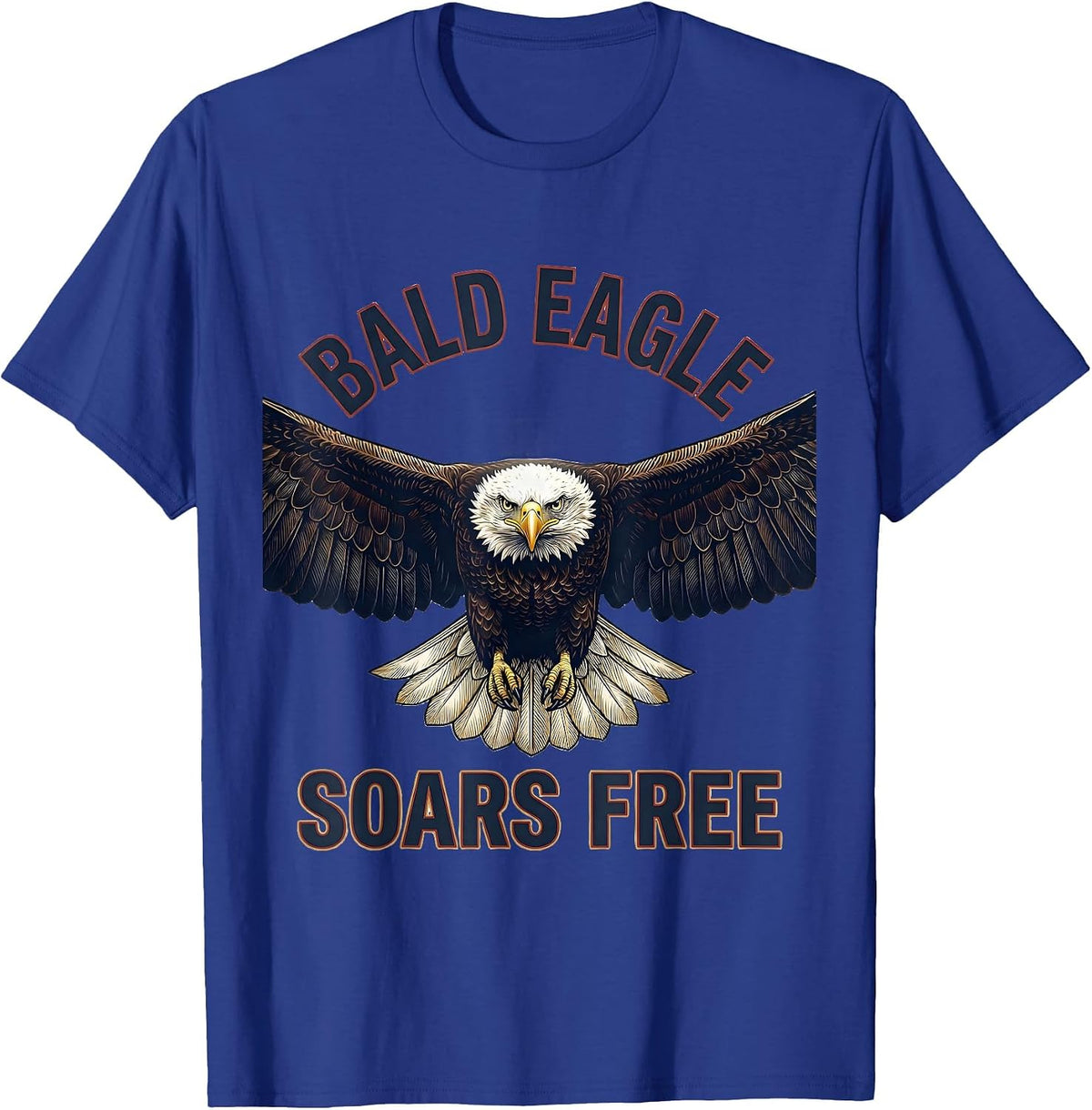 Men's Bald Eagle Soars Free Patriotic Wildlife Emblem Bird Lover T-Shirt - Royal Blue