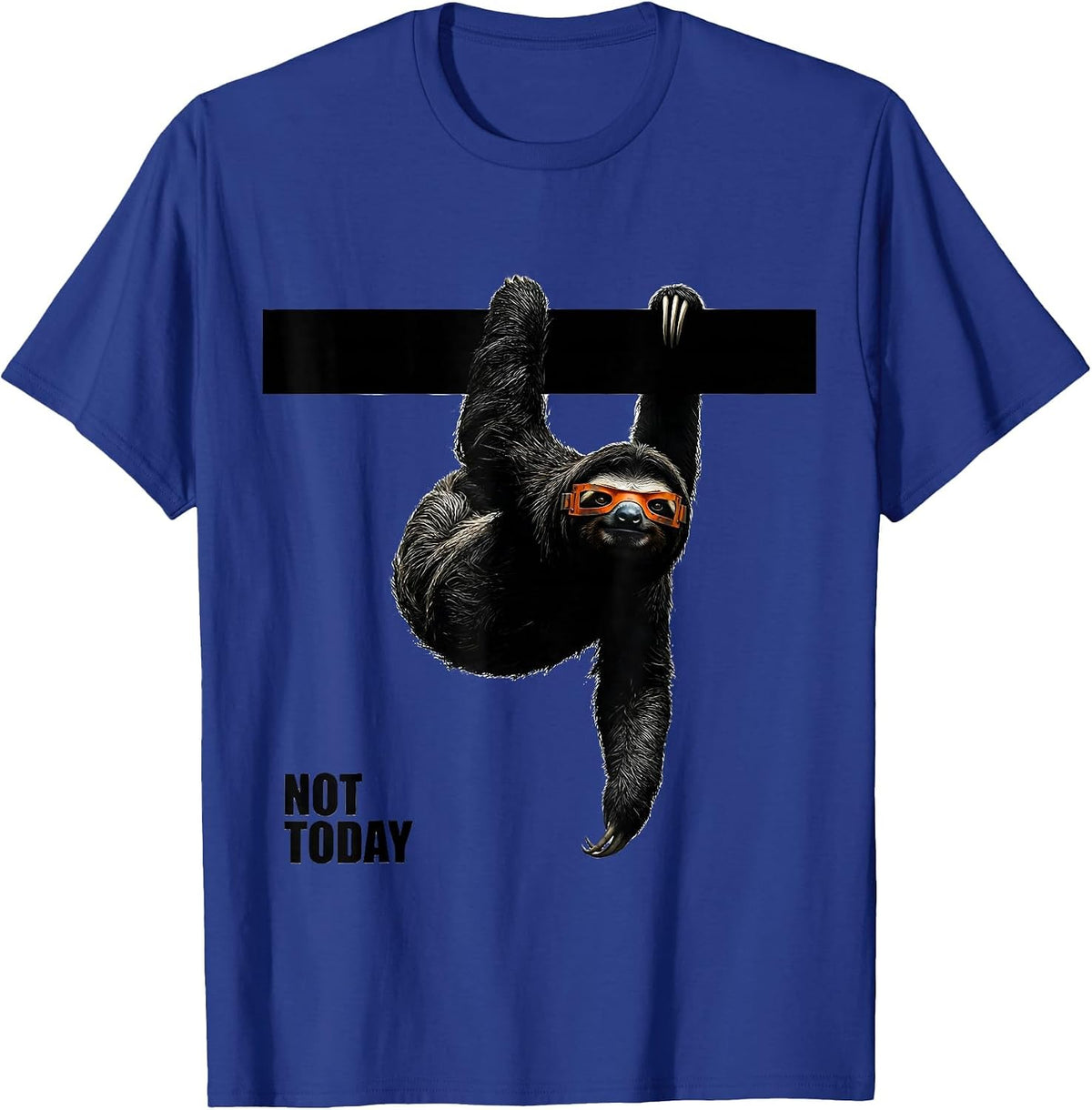 Men's Not Today Funny Sloth Lover Slow-Pace Humor T-Shirt - Royal Blue