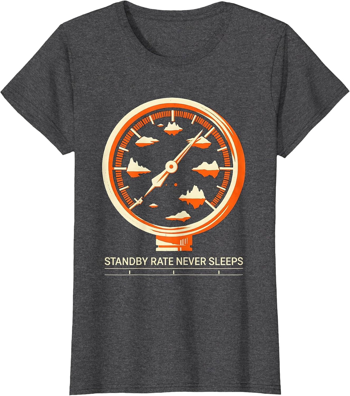 Women's Standby Rate Never Sleeps Funny Plumber Pipefitter T-Shirt - Dark Heather Grey