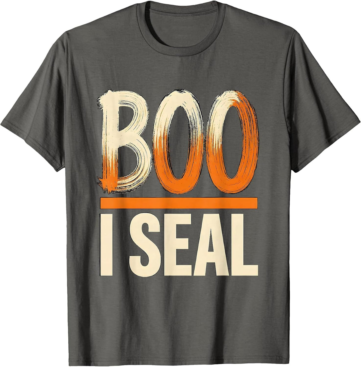 Boo I Seal Funny Dental Hygienist Halloween Fall Humor T-Shirt - Asphalt Grey