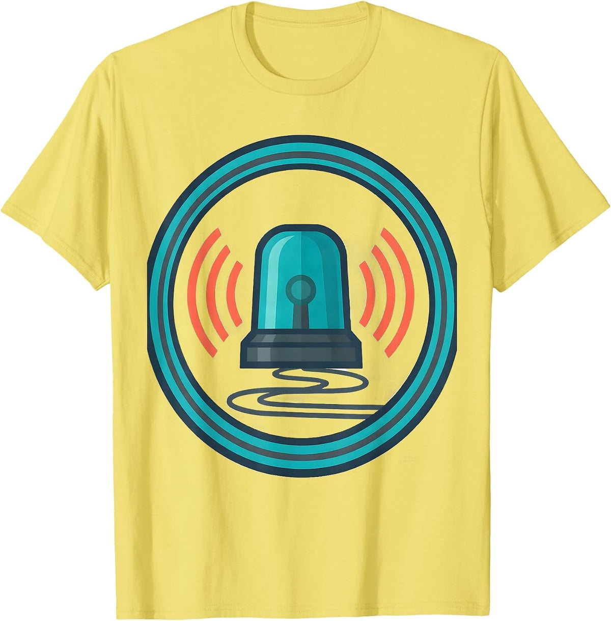 Men's Rotating Beacon EMS Paramedic EMT Humor T-Shirt - Lemon Yellow