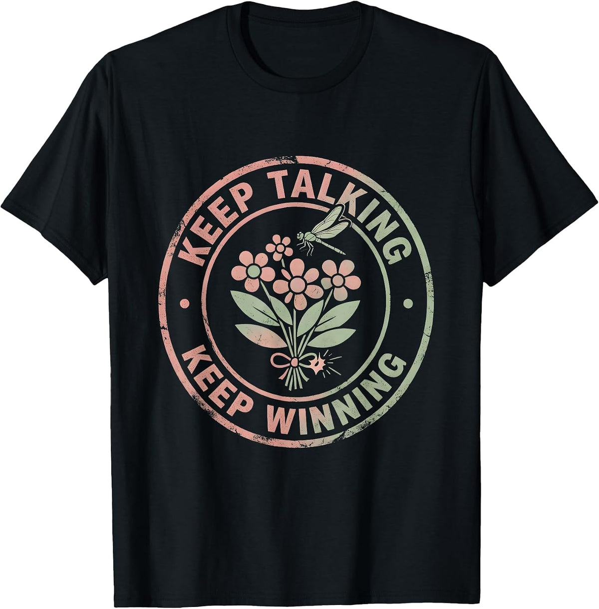 Men's Keep Talking Keep Winning Free Speech Design T-Shirt - Black