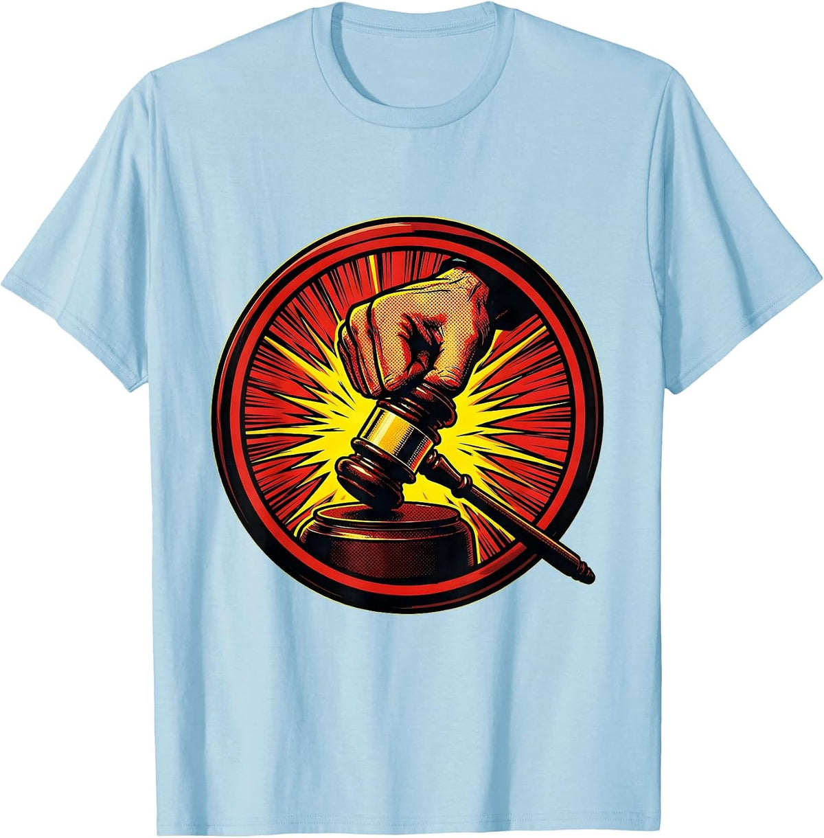 Men's Prove Me Wrong Courtroom Gavel Strike Design T-Shirt - Baby Blue