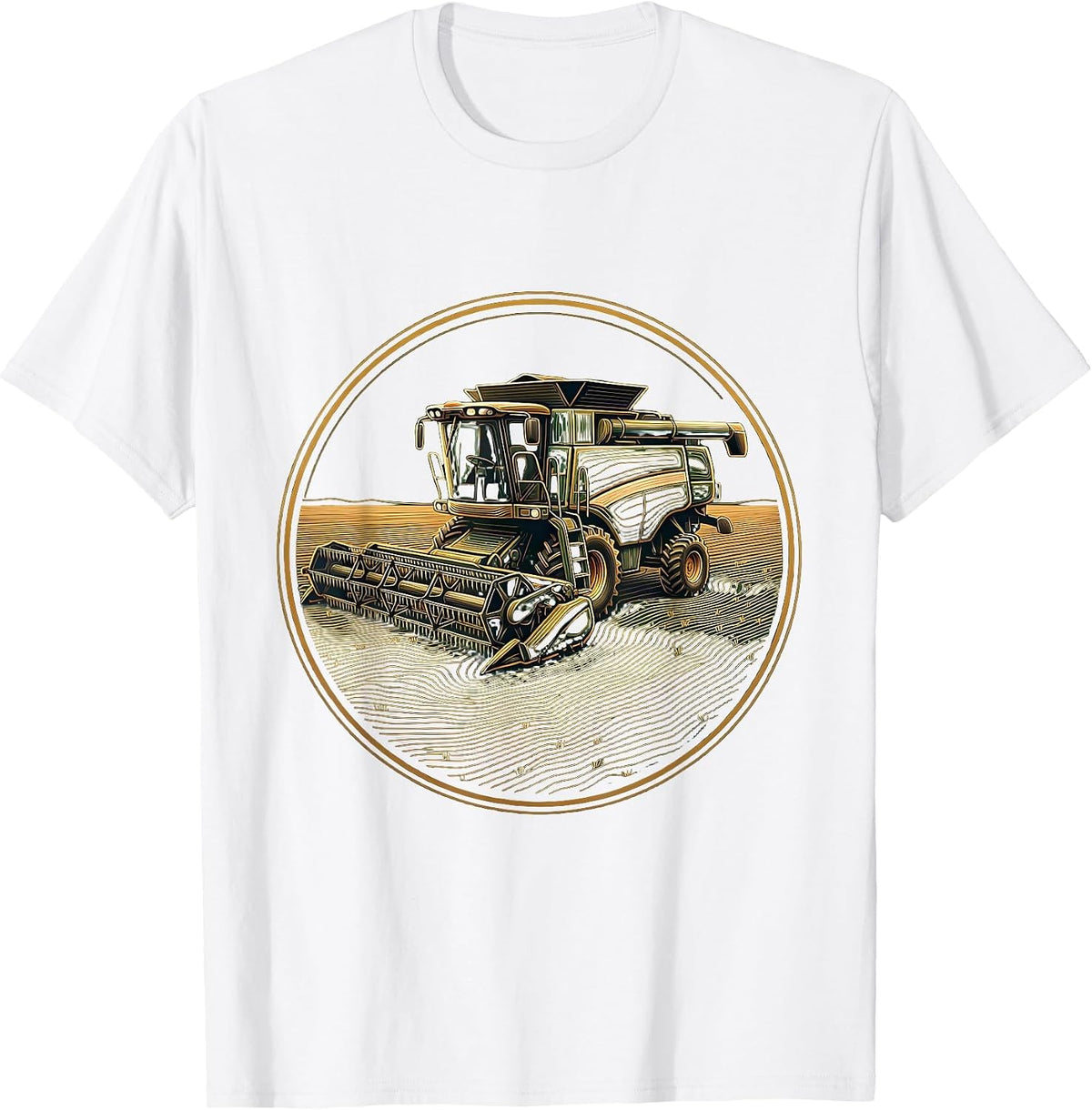 Men's Nebraska Vintage Combine Harvester Wheat Field T-Shirt - White
