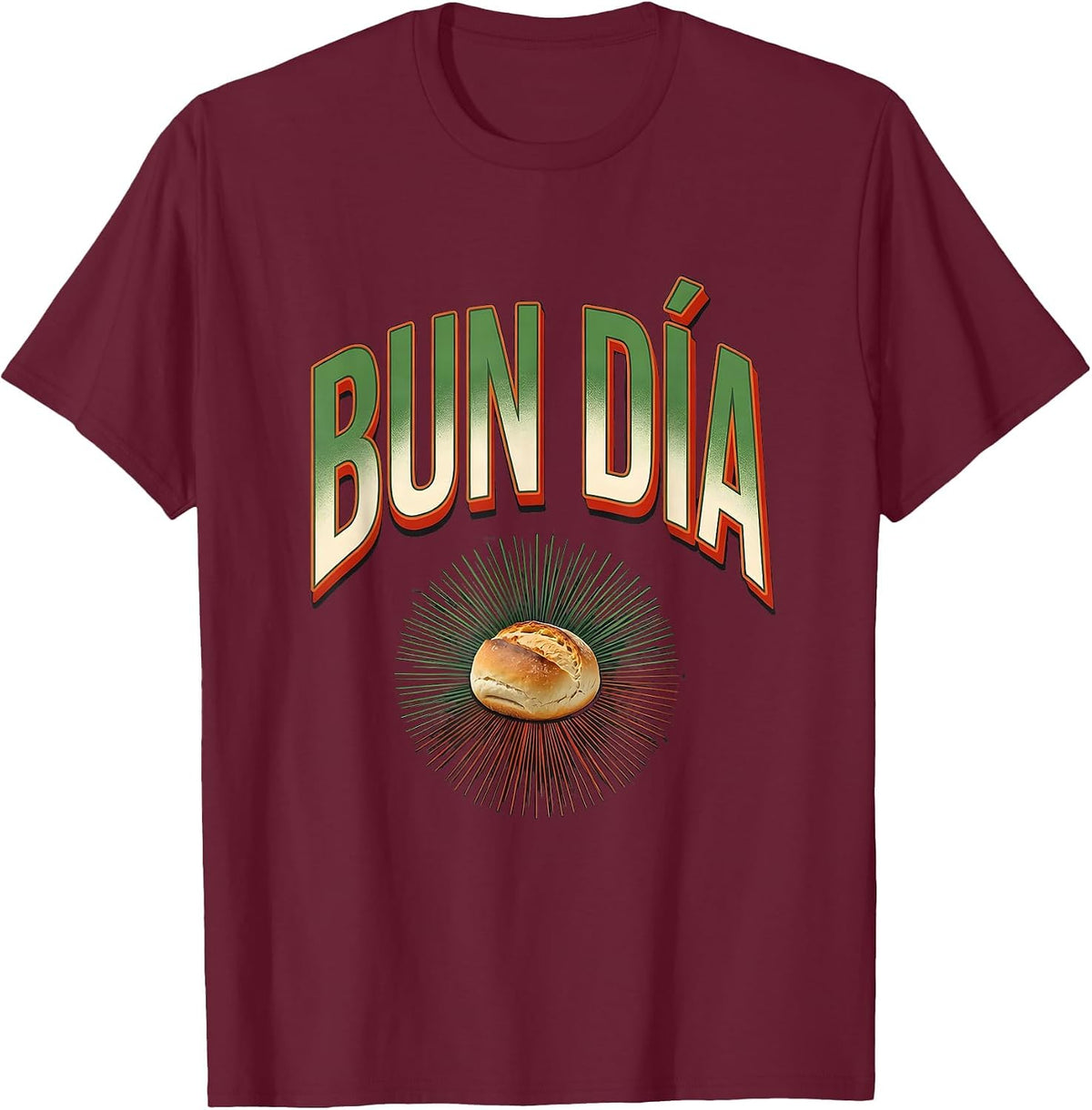 Men's Bun Día Funny Spanish Pun Cinco De Mayo Party Humor T-Shirt - Burgundy