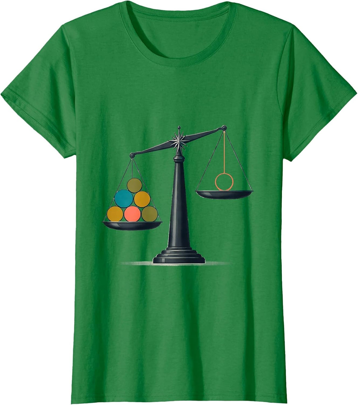 Midcentury Atomic Balance Pluto Demotion Retro Space Humor T-Shirt - Kelly Green