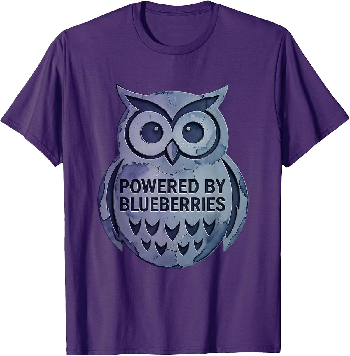 Powered by Blueberries Fruit Lover Design T-Shirt - Purple