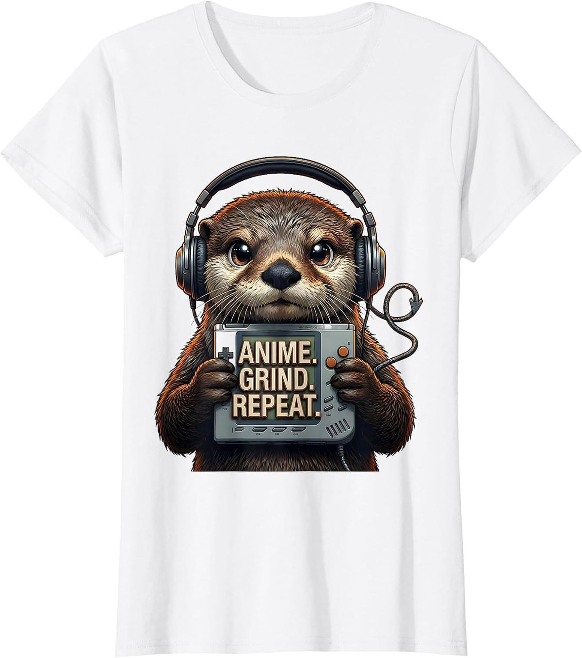 Anime Grind Repeat Anime Gamer Mascot Otaku Novelty Gift T-Shirt - White