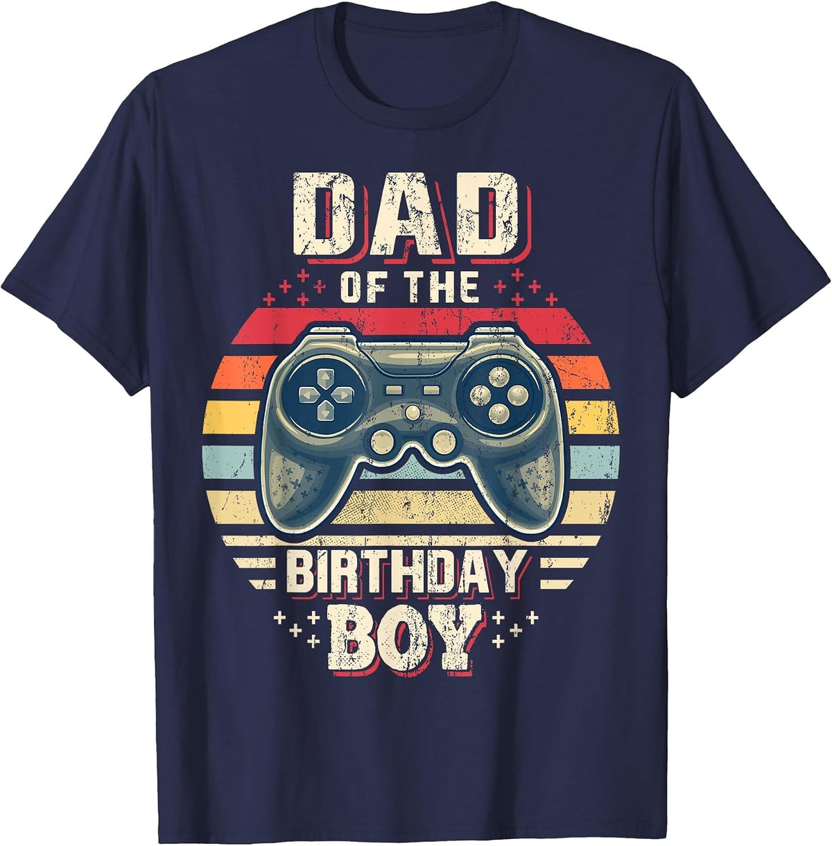 Dad of the Birthday Boy Matching Video Gamer Birthday Party T-Shirt - Navy Blue