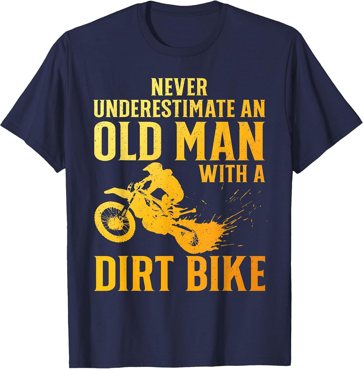 Dirt Bike Art for Men Grandpa Dad Dirtbike Dirt Bike Lover T-Shirt - Navy Blue