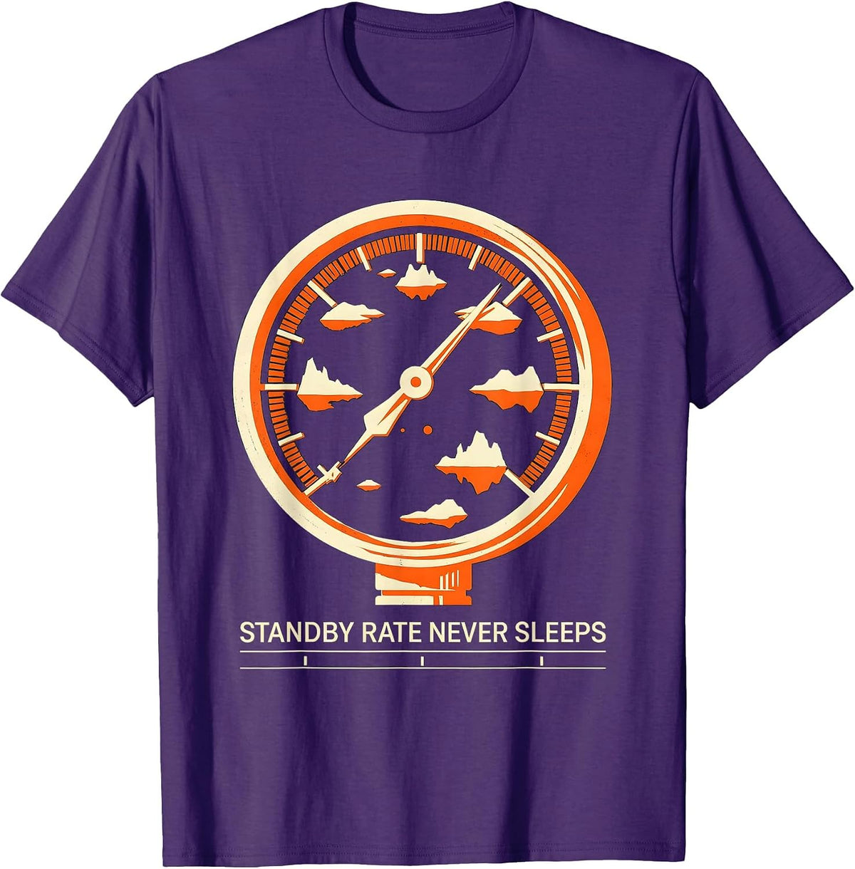 Men's Standby Rate Never Sleeps Funny Plumber Pipefitter T-Shirt - Purple