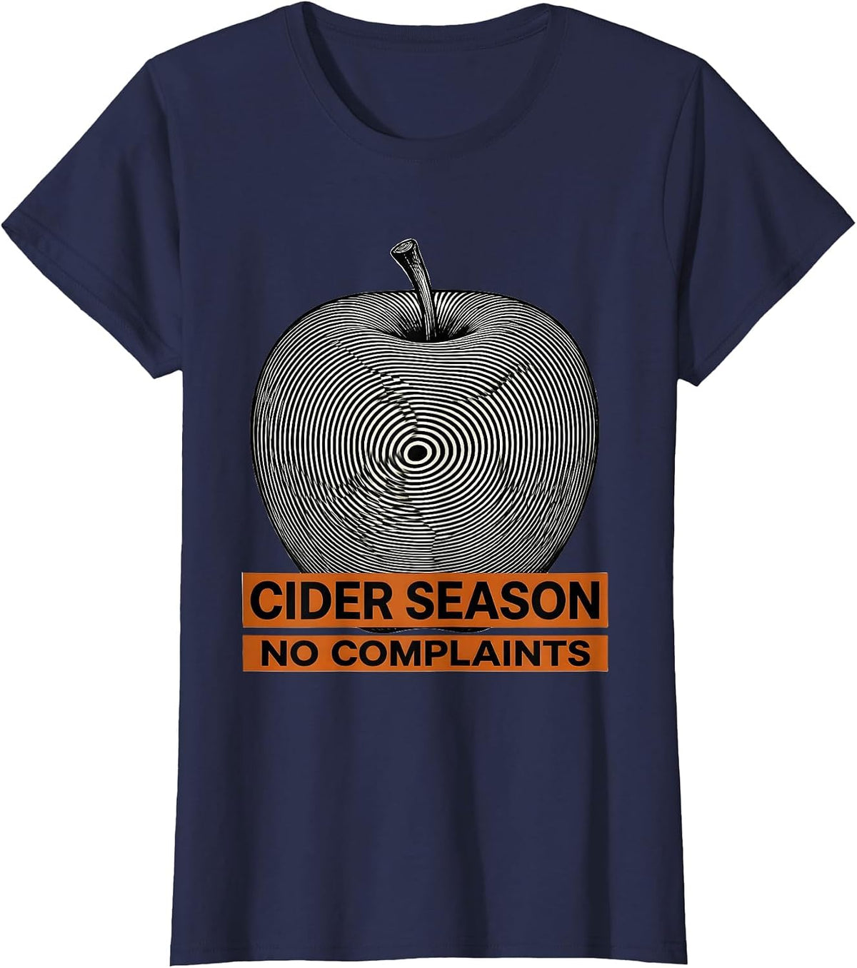 Women's Cider Season No Complaints Fall Graphic Design T-Shirt - Navy Blue