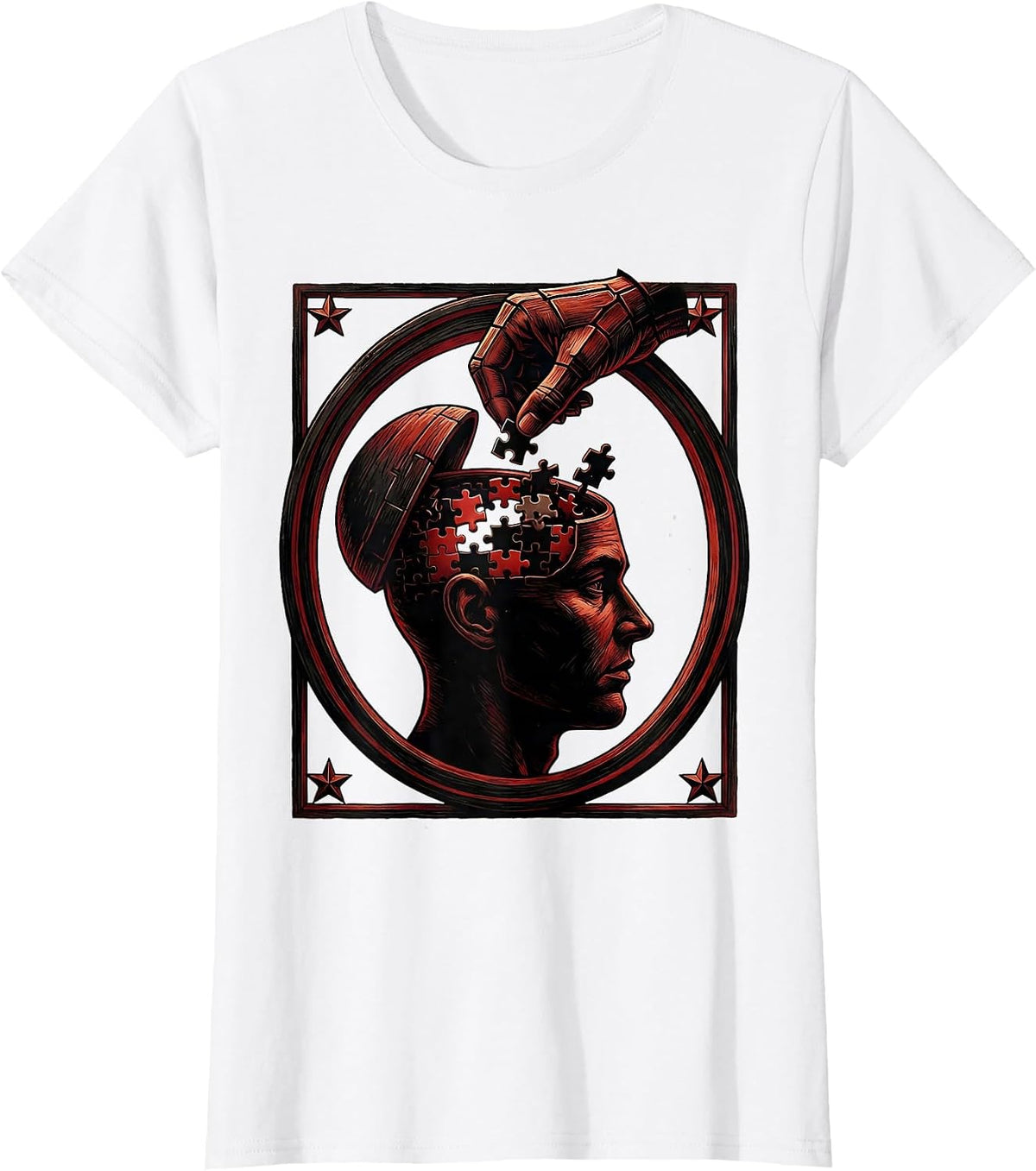 Women's Make Sense Common Again Puzzle Mind Graphic T-Shirt - White