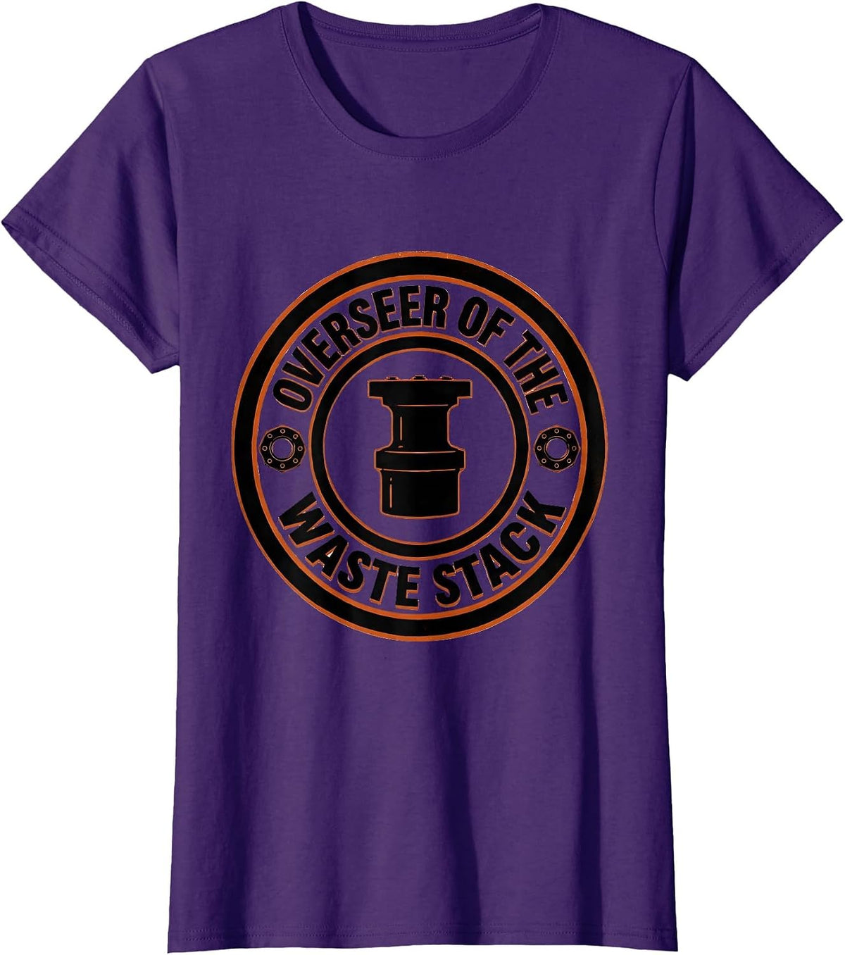 Women's Overseer of the Waste Stack Funny Plumber Pipefitter Dad T-Shirt - Purple