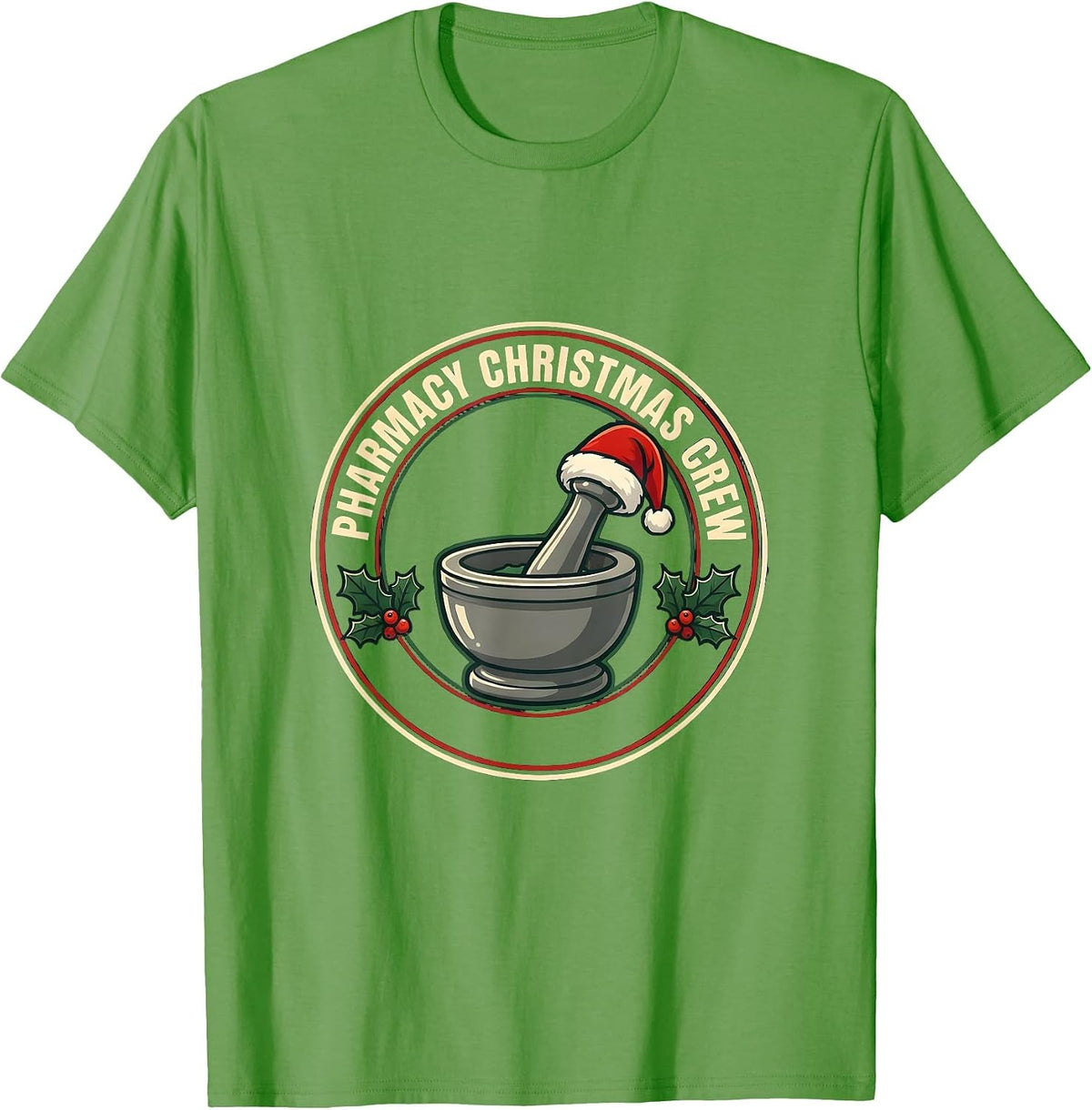 Men's Pharmacy Christmas Crew Funny Pharmacist Tech Holiday Squad T-Shirt - Grass Green
