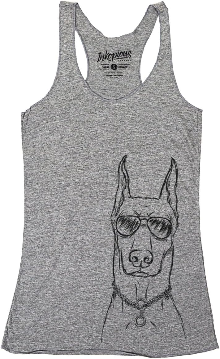 Ace the Doberman Pinscher Women's Triblend T-Shirt - Grey Racerback