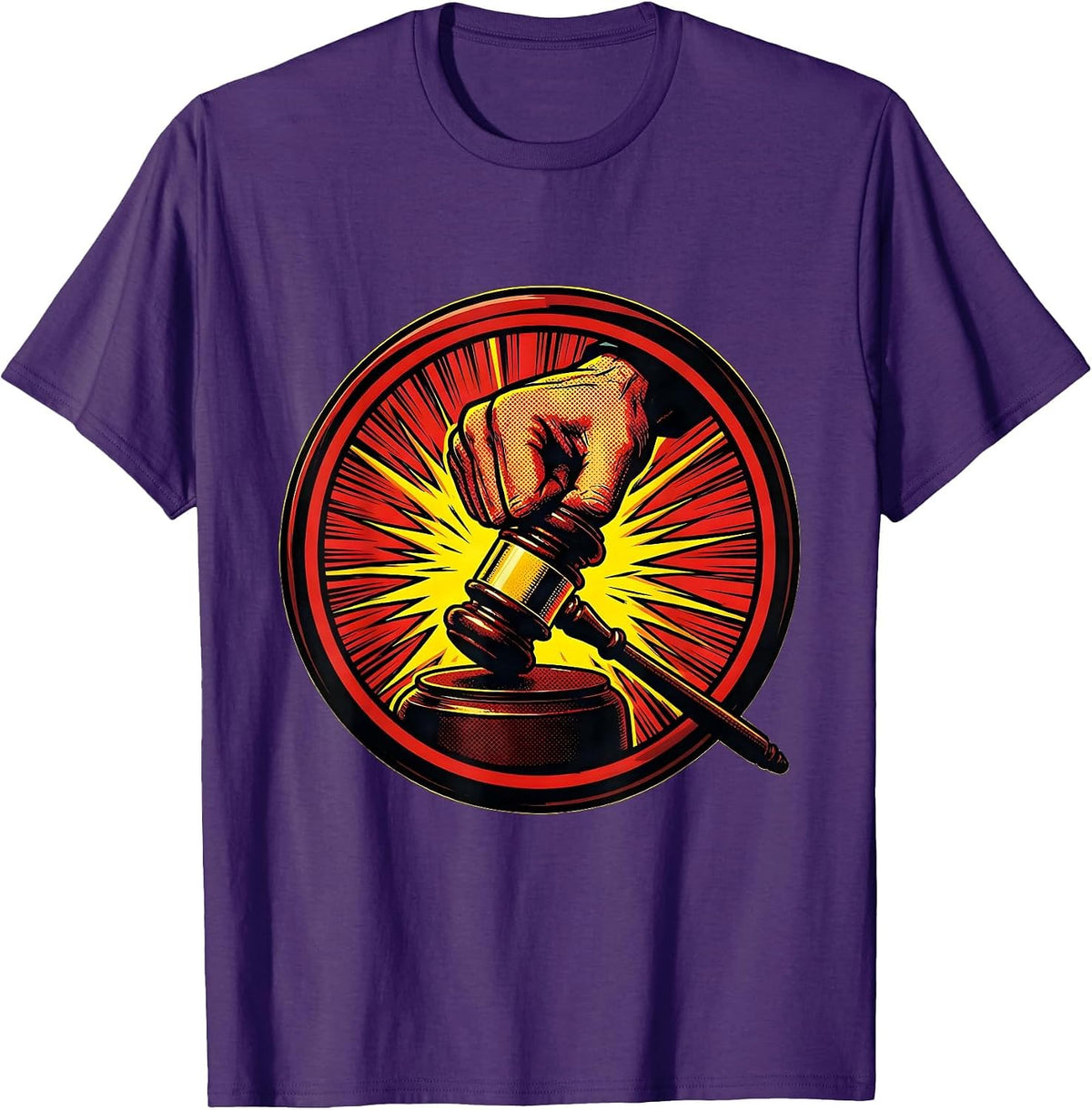 Men's Prove Me Wrong Courtroom Gavel Strike Design T-Shirt - Purple