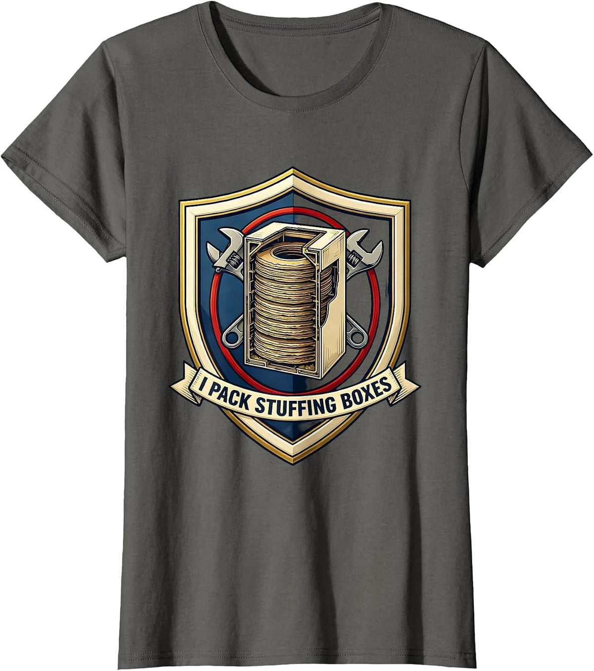 Women's I Pack Stuffing Boxes Funny Plumber Pipefitter Plumbing T-Shirt - Asphalt Grey