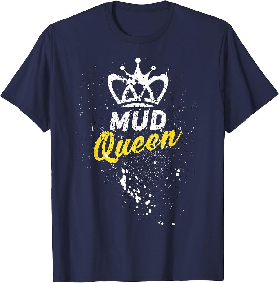 Mud Queen Funny Accessories for Men Women ATV 4-Wheeler Quad T-Shirt - Navy Blue