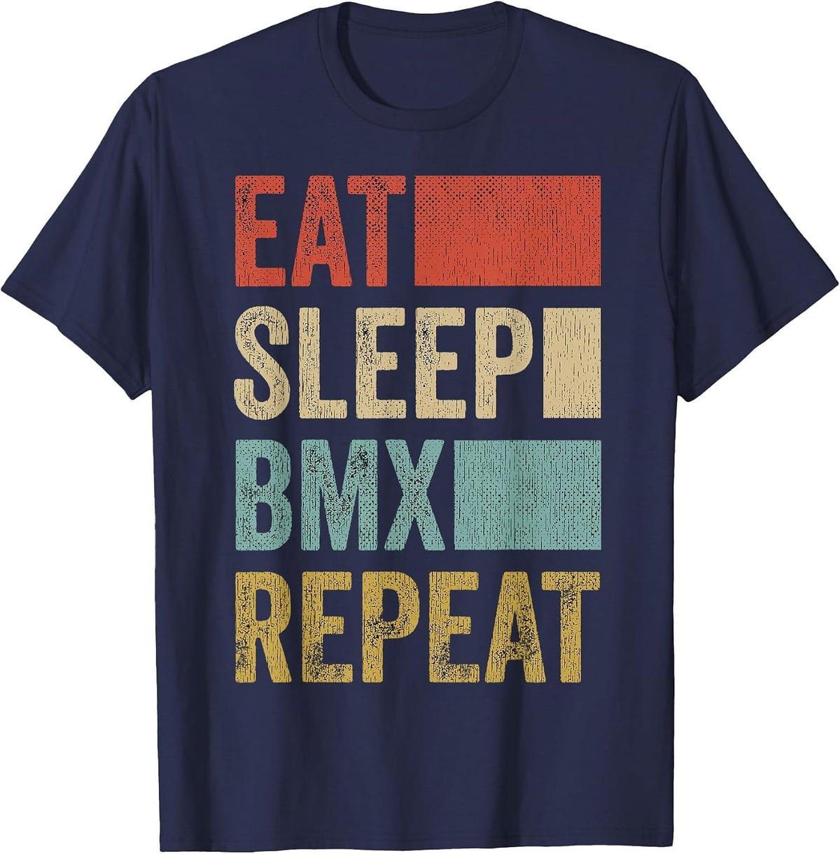 Eat Sleep BMX Repeat T-Shirt - Navy Blue