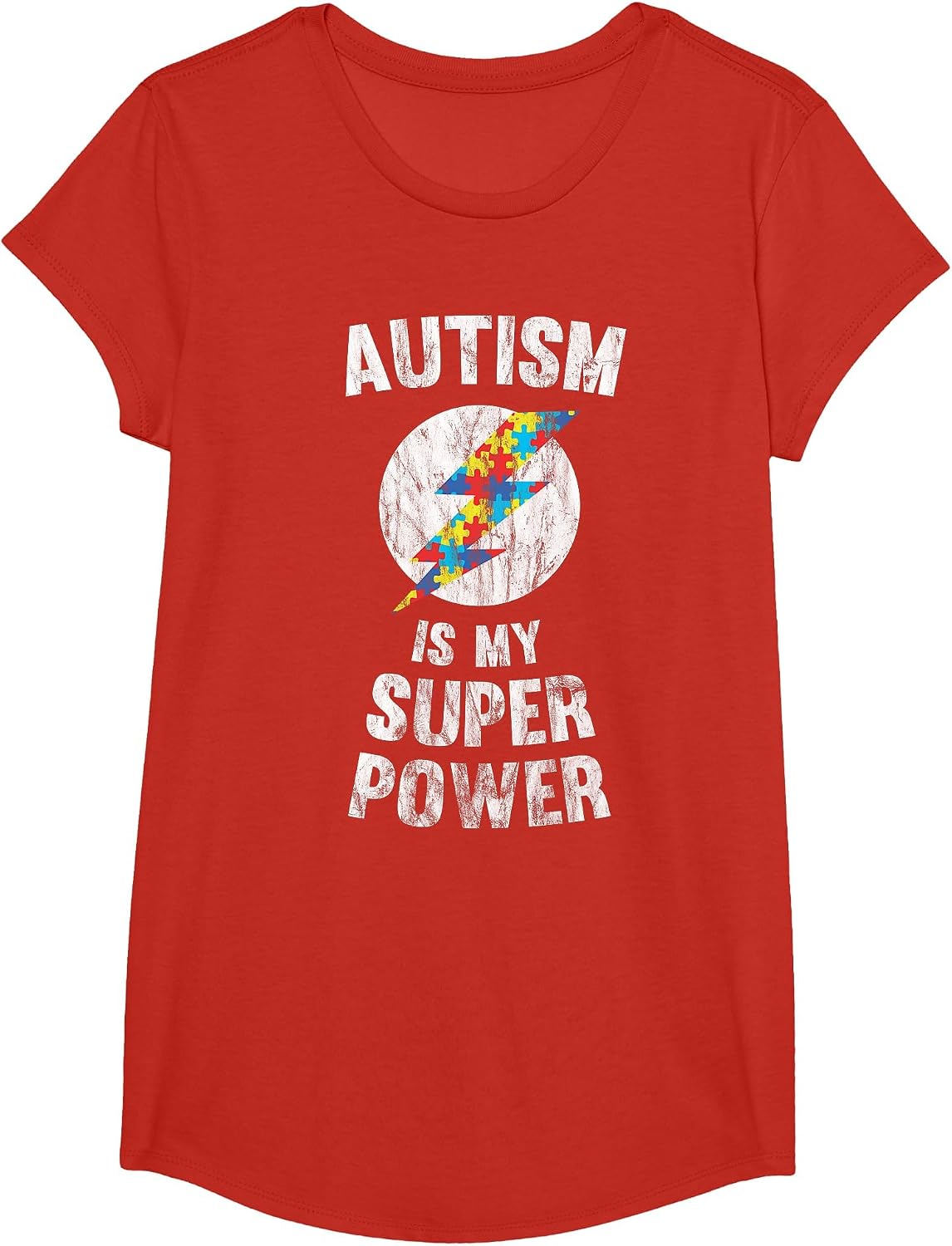 Autism is My Super Power T-Shirt T-Shirt - Girls Red