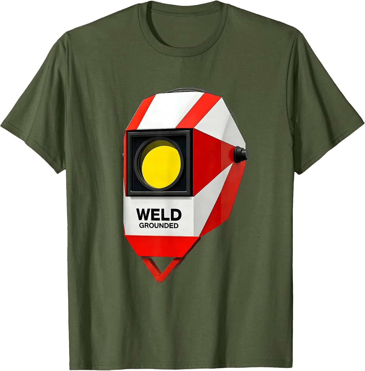 Men's Weld Grounded Bauhaus Modernist Welder Trade Humor Gift T-Shirt - Olive Green