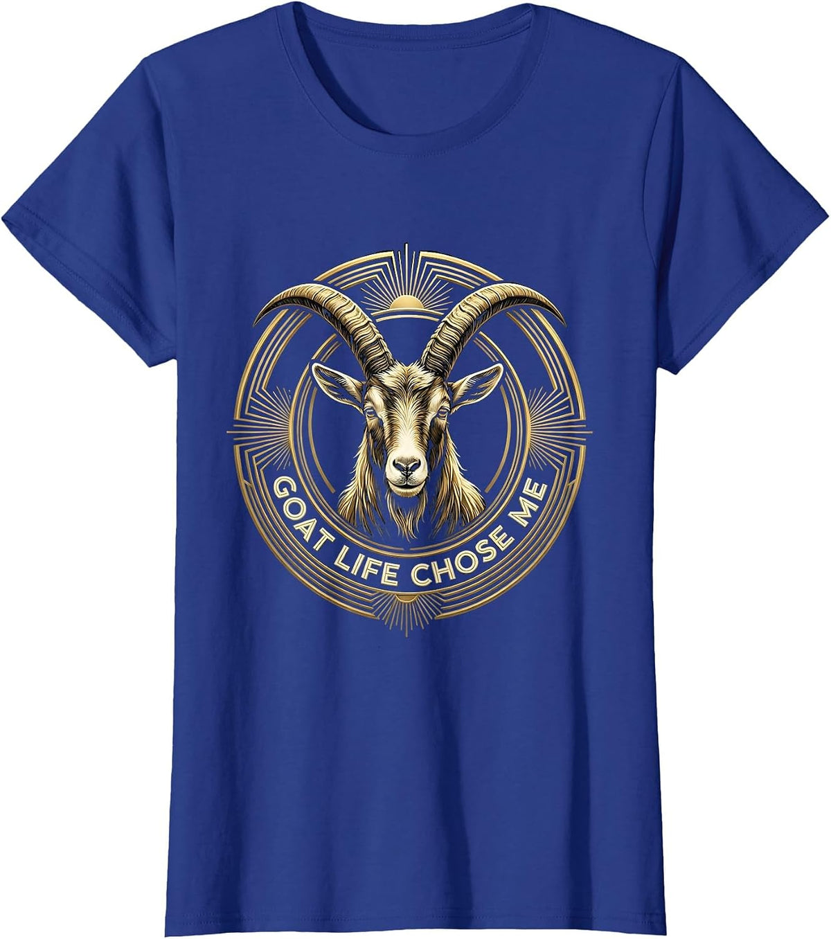 Women's Goat Life Chose Me Funny Goat Design T-Shirt - Royal Blue