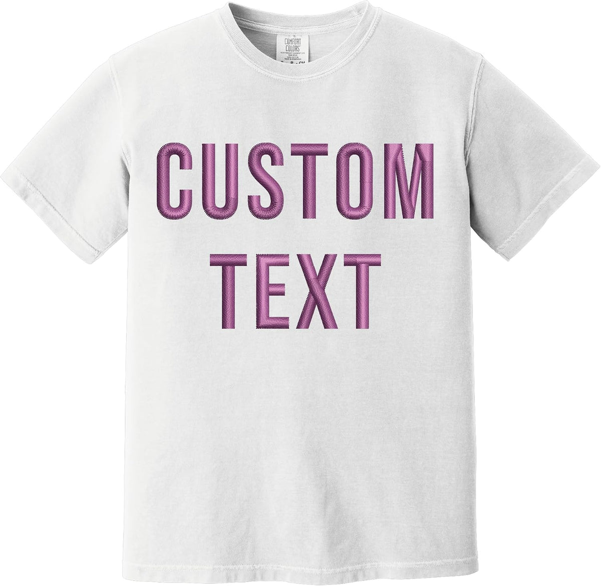 Custom Embroidered Comfort Colors T-Shir – Personalized Unisex Cotton Tee for Men & Women - White