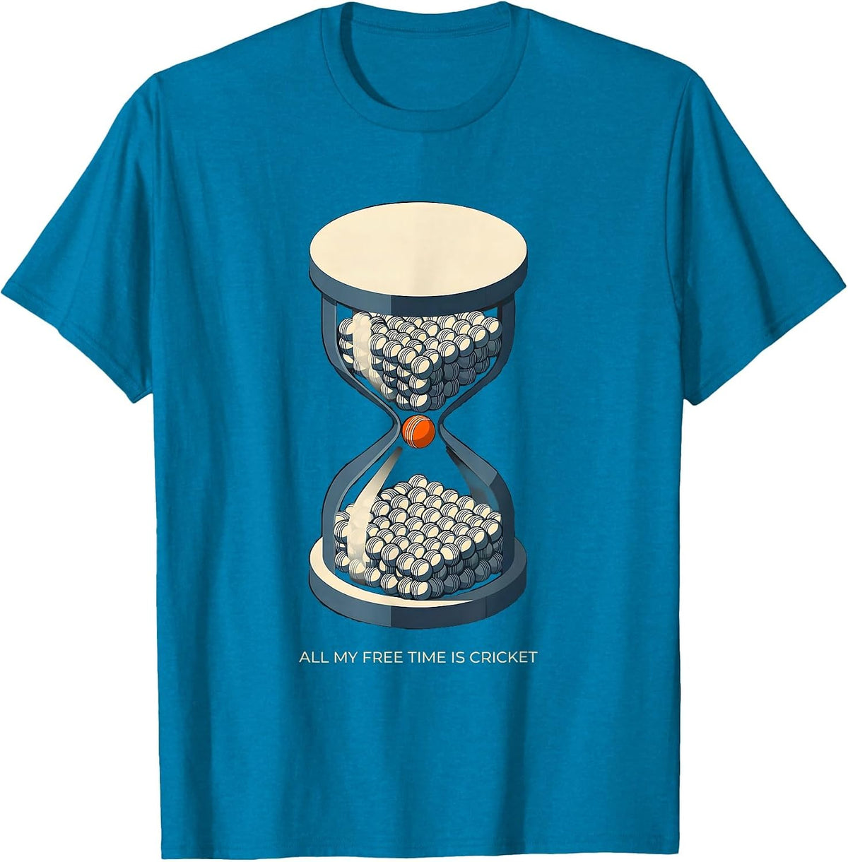 All My Free Time Is Cricket Funny Cricket Fan Sport Lover T-Shirt - Sapphire Blue