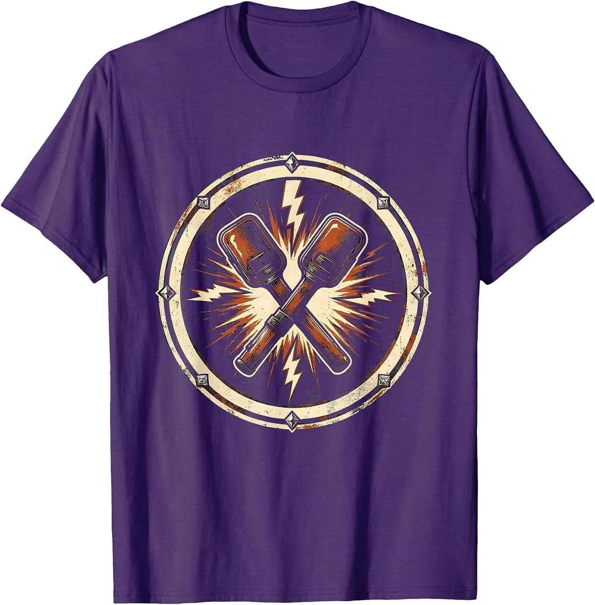 Men's EMT Defibrillator Paddles Electric Graphic T-Shirt - Purple