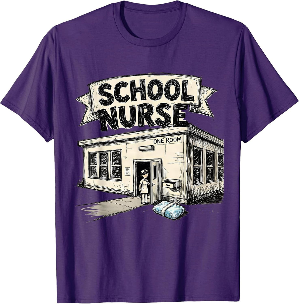 Men's School Nurse - One Room Funny Nurse Humor Appreciation Gift T-Shirt - Purple