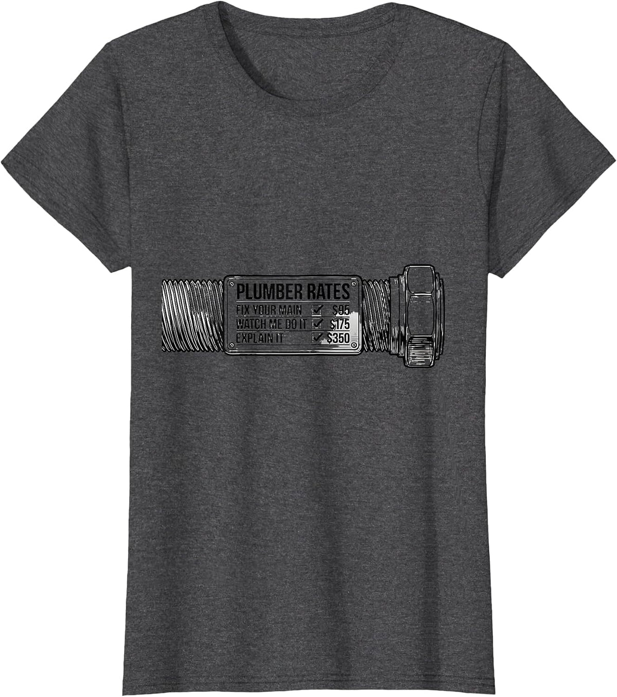 Women's Fix Your Main $95 — Watch Me Do It $175 — Explain It $350 T-Shirt - Dark Heather Grey
