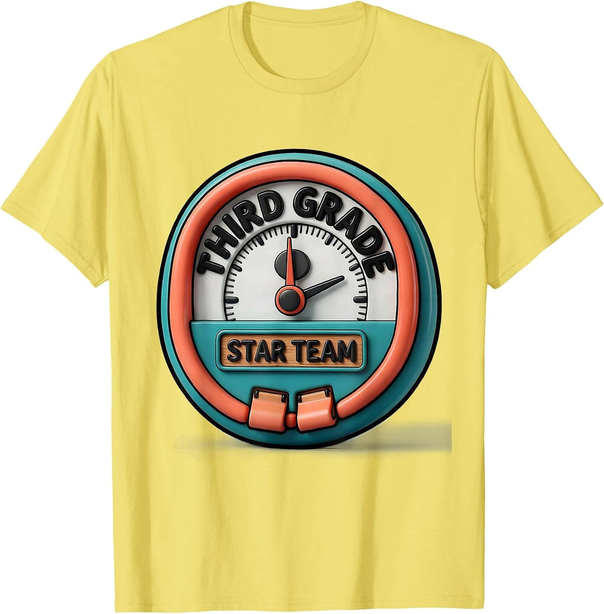 Men's Third Grade Star Team Funny Teacher Back to School Group T-Shirt - Lemon Yellow