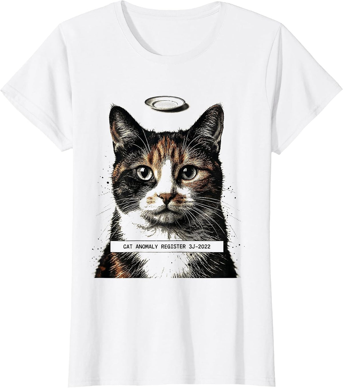 Cat Anomaly Register 3J-2022 Funny Cat UFO Abduction Gift T-Shirt - White