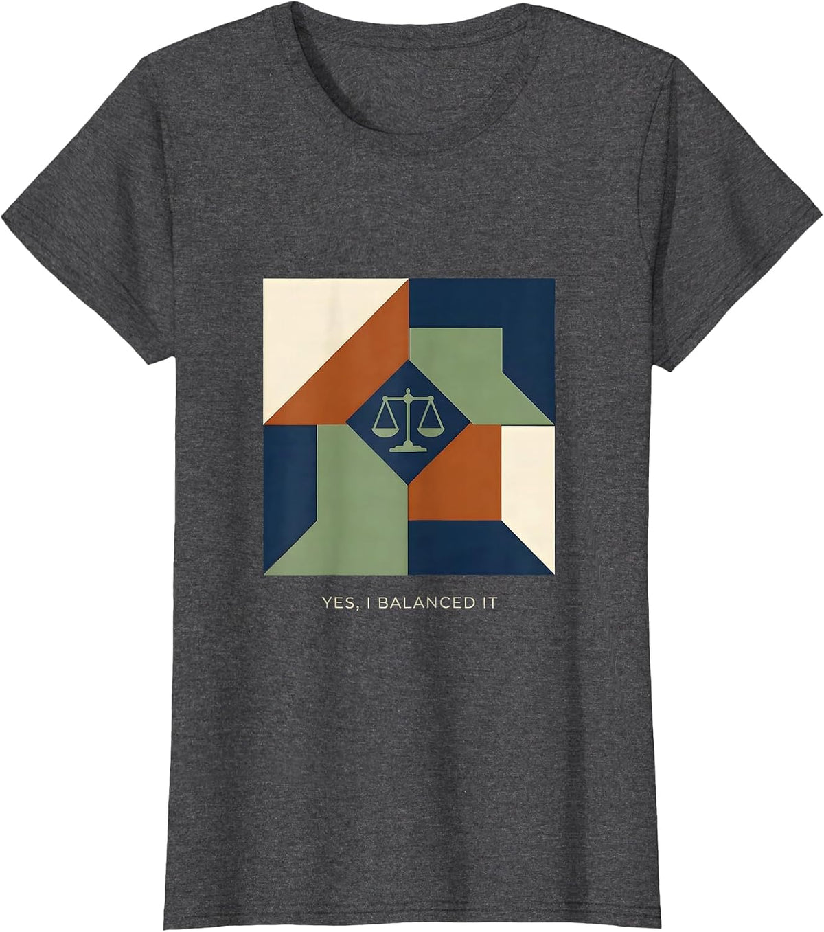 Women's Yes I Balanced It Funny Science Pun Chemistry Physics T-Shirt - Dark Heather Grey