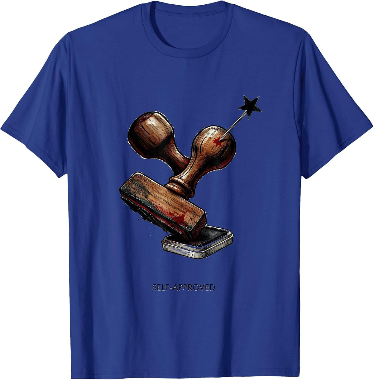 Self-Approved Funny Tattoo Owner Sarcastic Ink Humor T-Shirt - Royal Blue