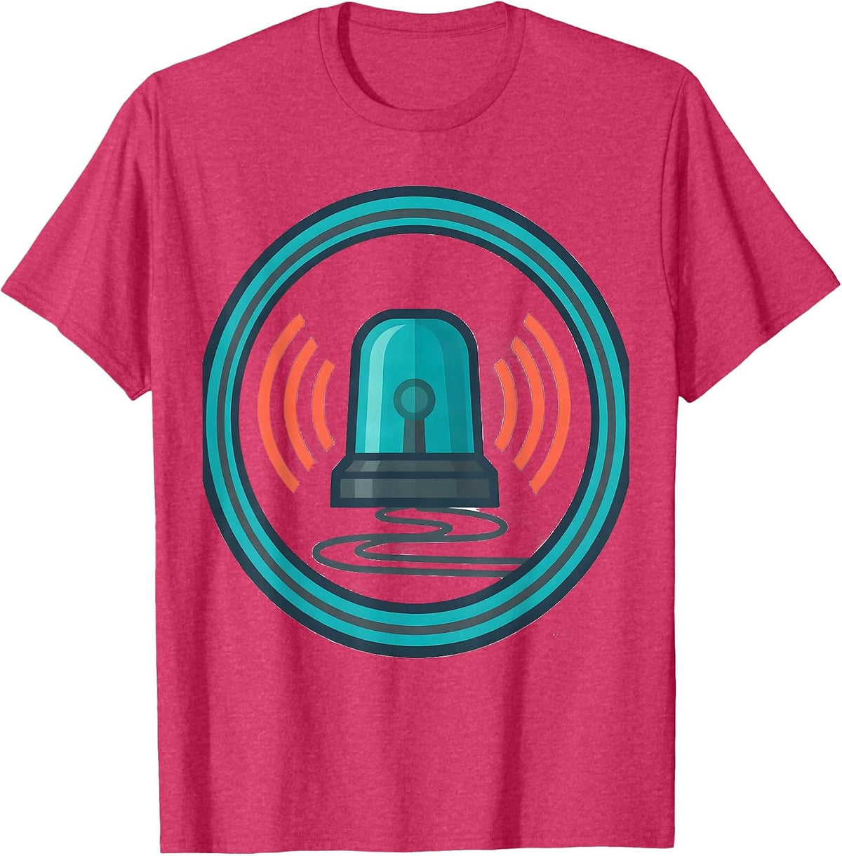 Men's Rotating Beacon EMS Paramedic EMT Humor T-Shirt - Red Heather