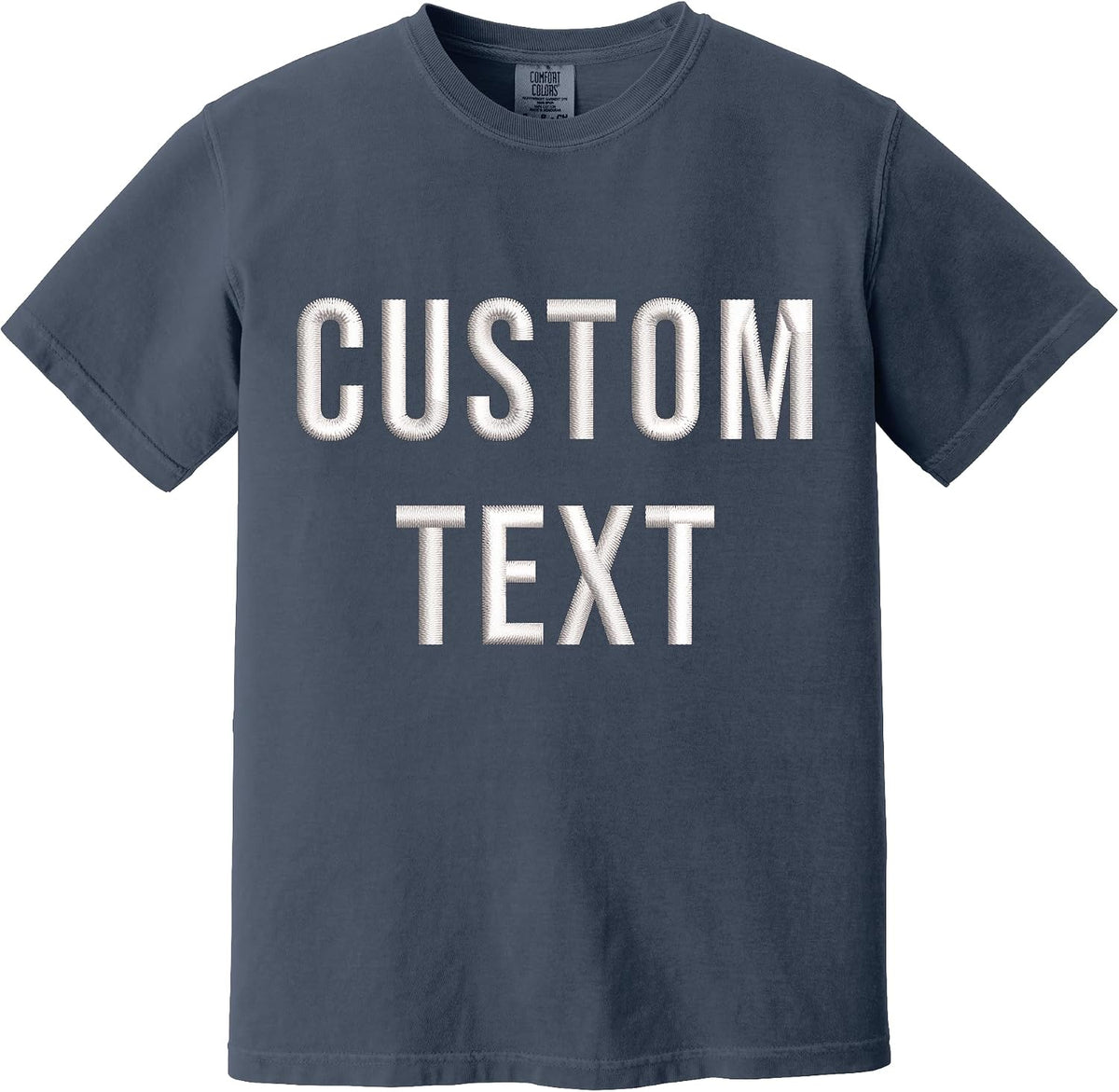 Custom Embroidered Comfort Colors T-Shir – Personalized Unisex Cotton Tee for Men & Women - Navy