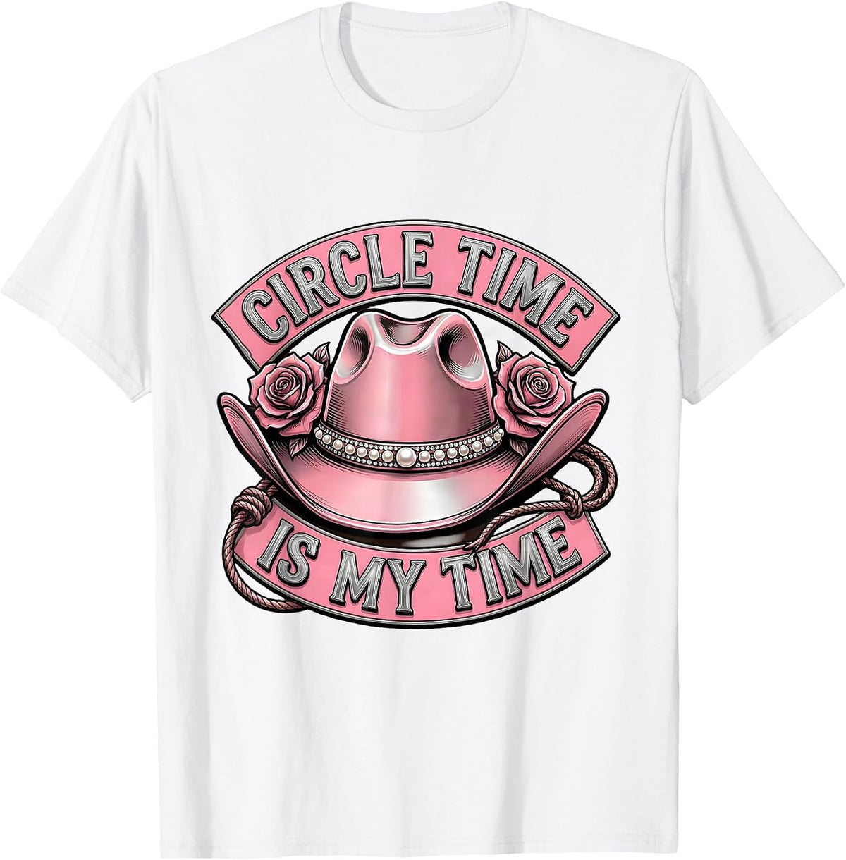 Men's Circle Time Is My Time Preschool Teacher Design T-Shirt - White