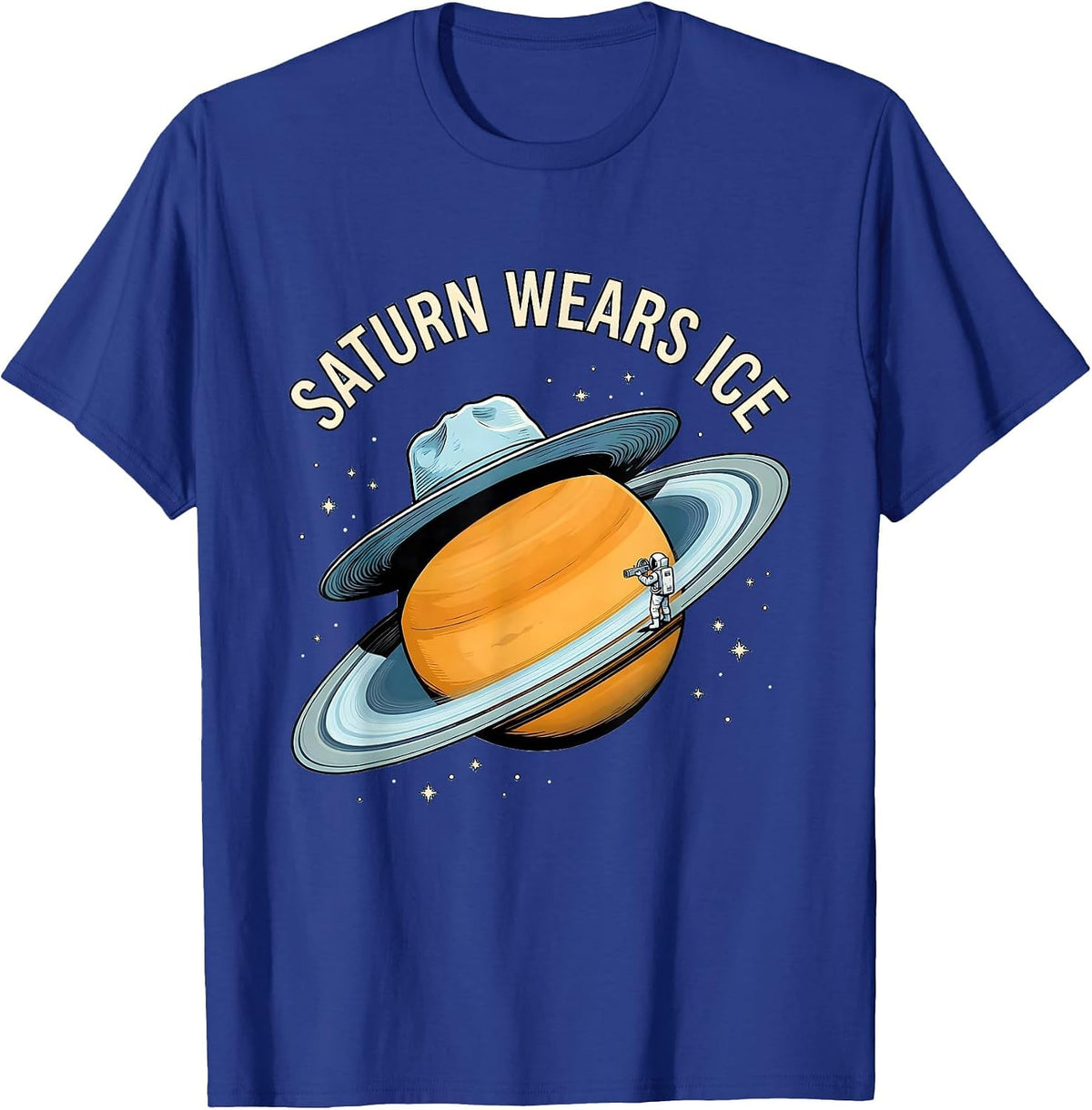 Saturn Wears Ice Funny Space Astronomy Enthusiast Gift T-Shirt - Royal Blue