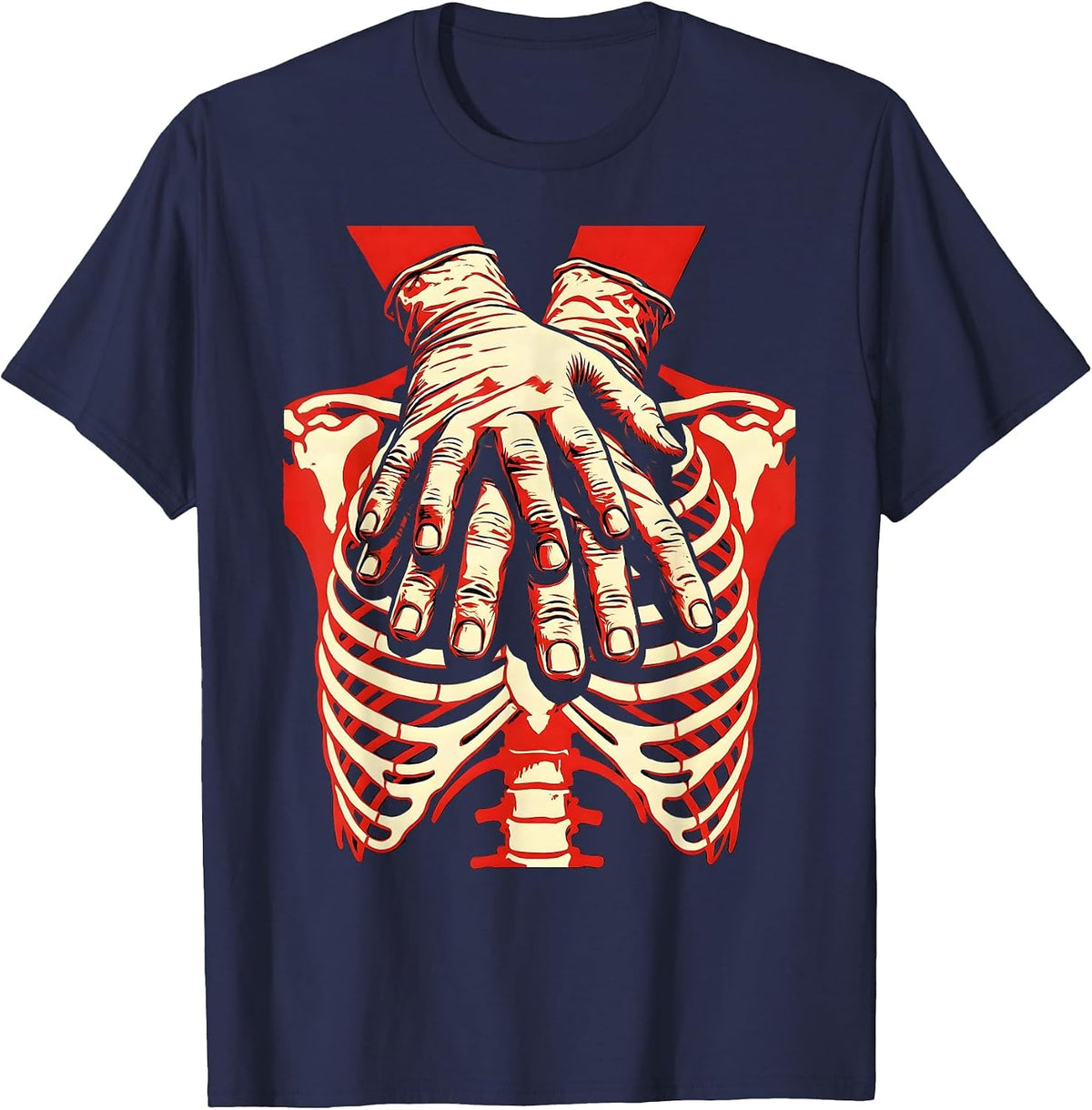 Men's EMT CPR Rescue Graphic Design Gift T-Shirt - Navy Blue