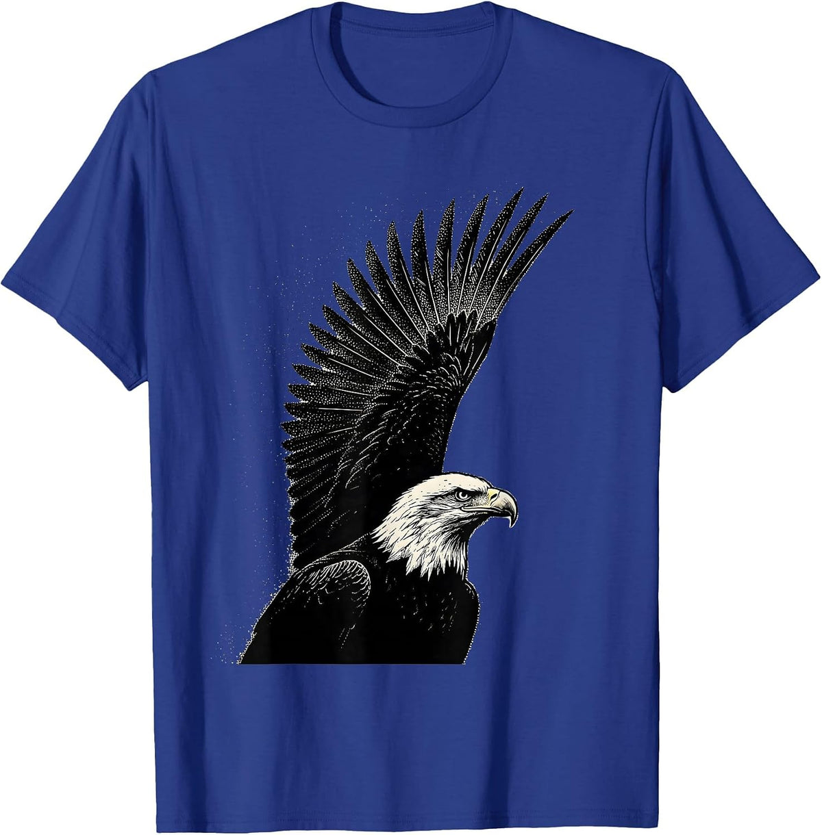 Bald Eagle Climbing Dotwork Eagle Lover Pride T-Shirt - Royal Blue