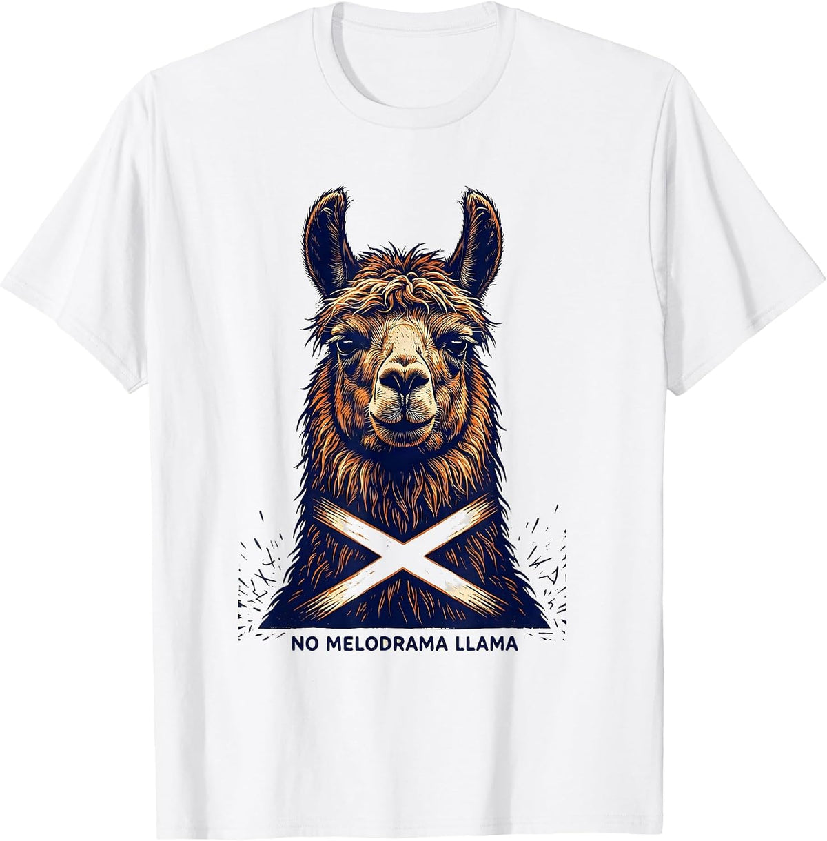 Men's No Melodrama Llama Funny Llama Lover Animal Humor T-Shirt - White