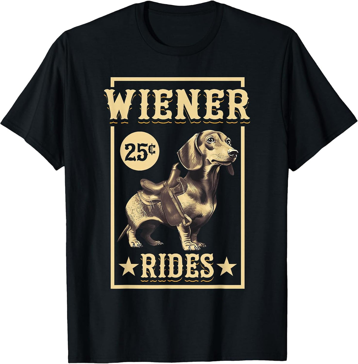 Wiener Rides Dachshund Lover Doxie Weiner Weenie Dog Owner T-Shirt - Black