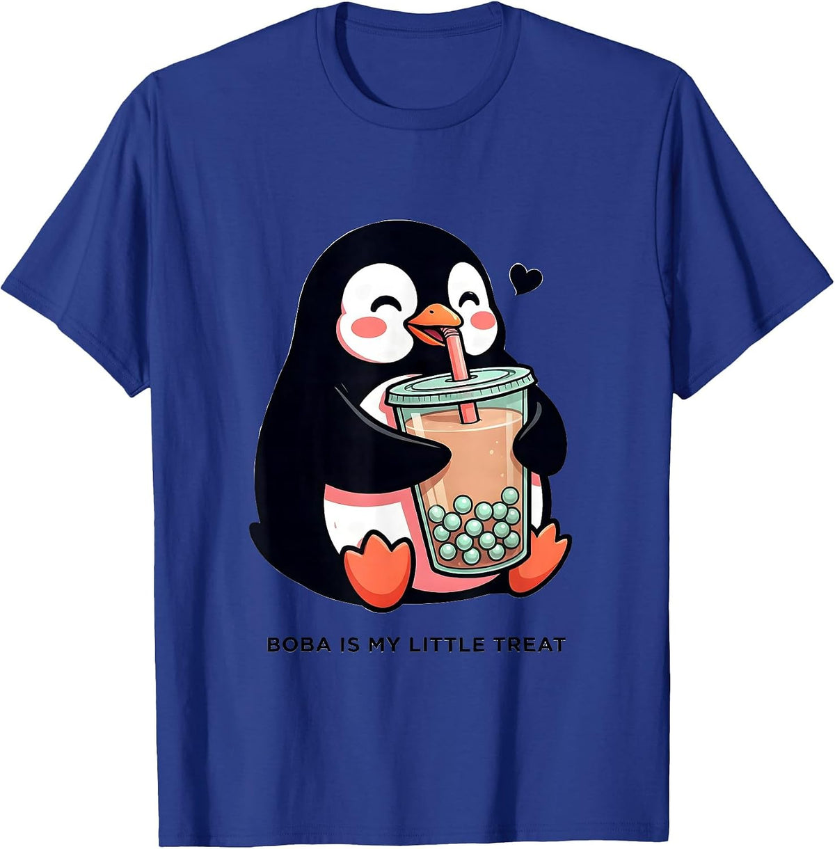 Men's Boba Is My Little Treat Cute Kawaii Penguin Bubble Tea Lover T-Shirt - Royal Blue