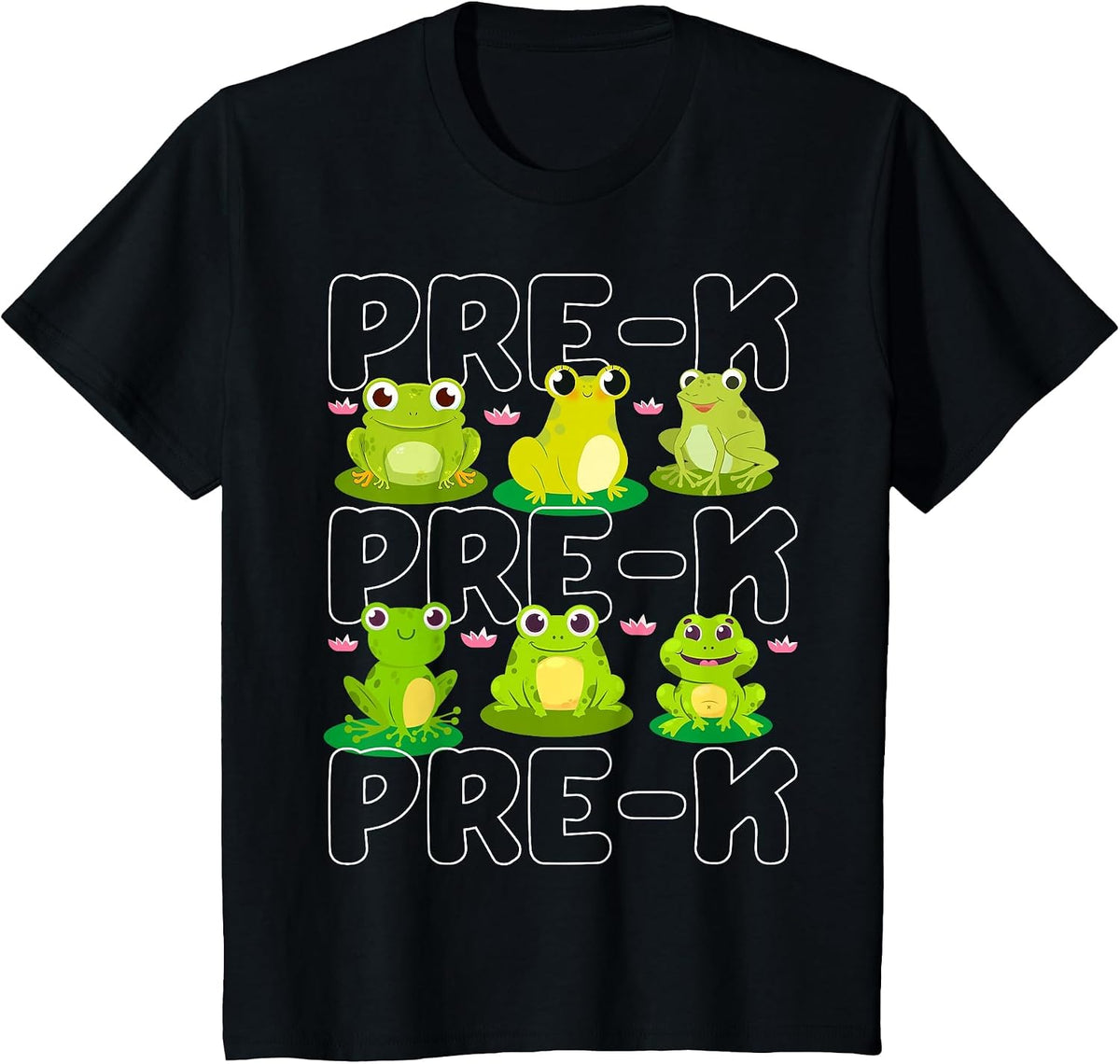 Pre-K Teacher Frog Pet Animal Lover Teaching School Student T-Shirt - Black