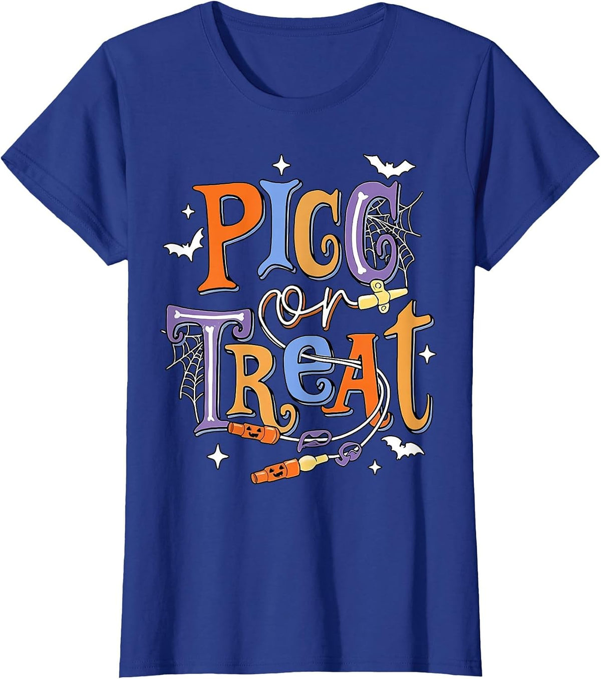 PICC Or Treat Vascular Access Team PICC IV Nurse Halloween T-Shirt - Royal Blue